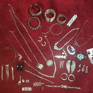 37-Piece Lot Of Retro & Vintage Rhinestone Jewelry For The Collector